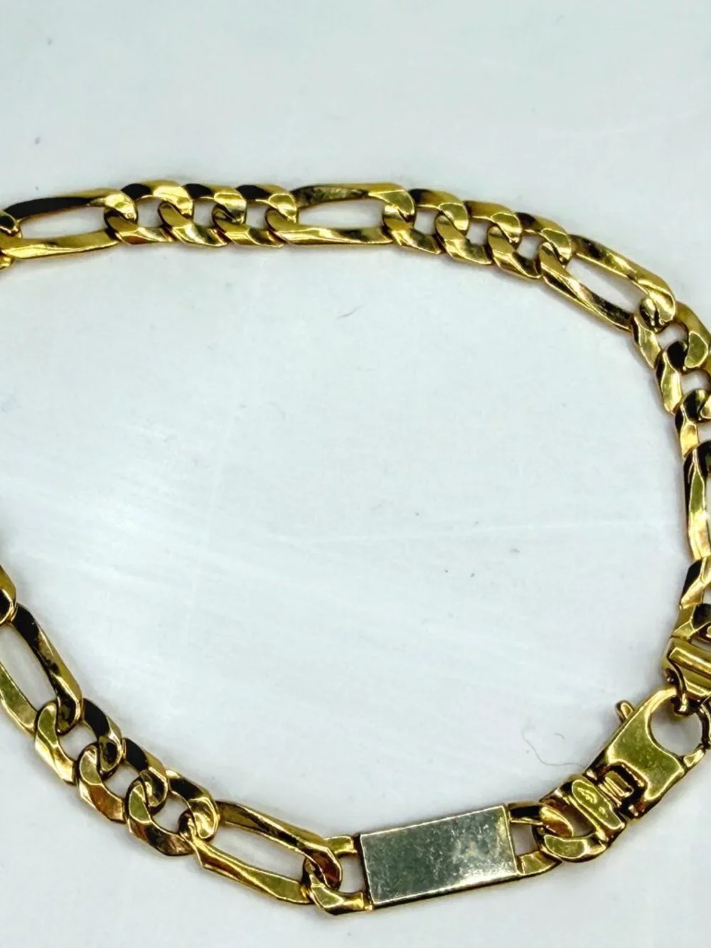 14K Bicolor 6.35mm Gold Fancy Link Bracelet 8 1/4 Inch 8.25